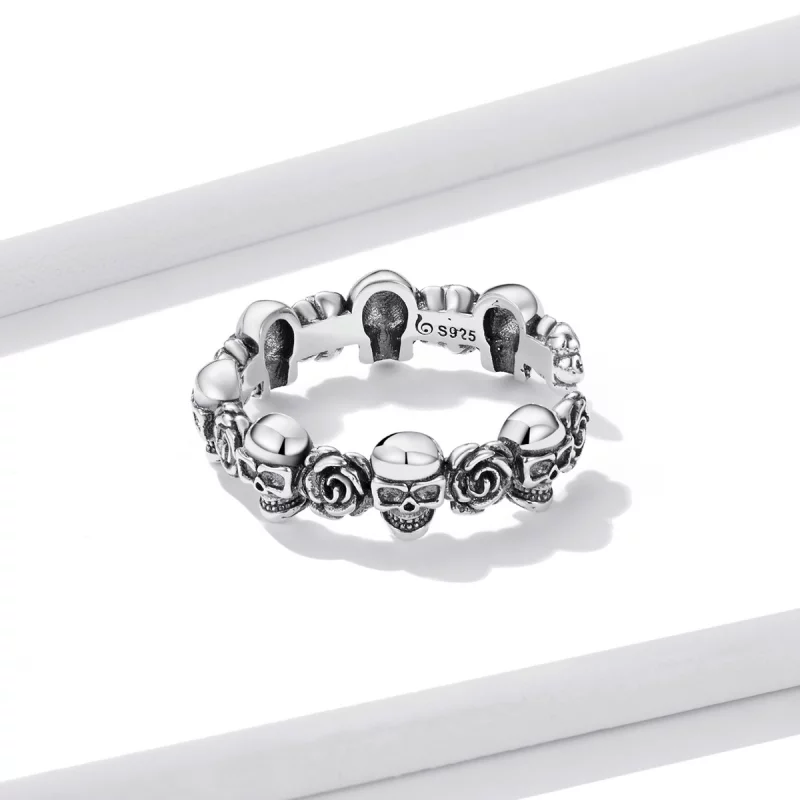 (image pour) Bague ouverte de style Pandora avec crâne rose - BSR218 - Afficher 3