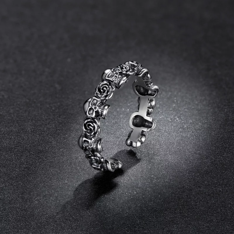 (image pour) Bague ouverte de style Pandora avec crâne rose - BSR218 - Afficher 5