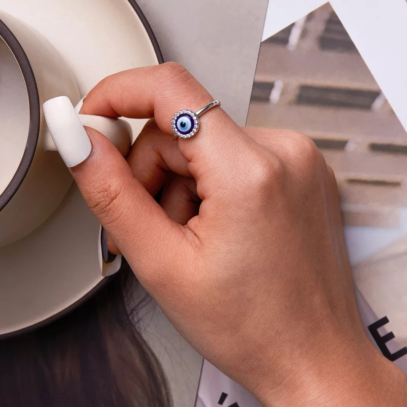 (image pour) Bague ouverte de style Pandora avec œil de diable - BSR254 - Afficher 6