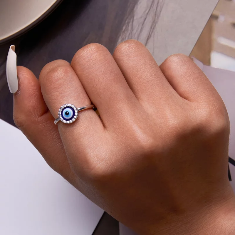 (image pour) Bague ouverte de style Pandora avec œil de diable - BSR254 - Afficher 8