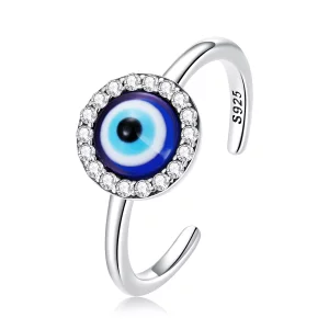 (image pour) Bague ouverte de style Pandora avec œil de diable - BSR254