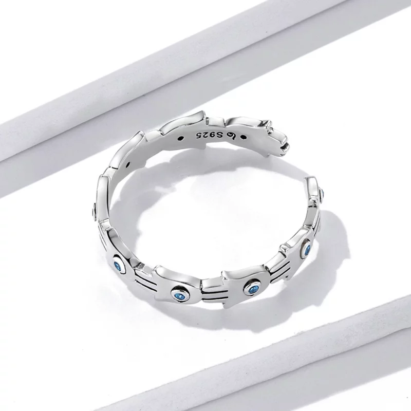 (image pour) Bague ouverte de style Pandora avec la main de Fatima - BSR237 - Afficher 4
