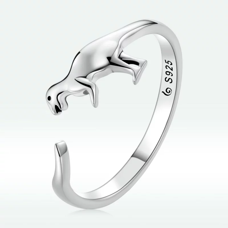 (image pour) Bague ouverte de style Pandora avec motif de dinosaure - BSR226