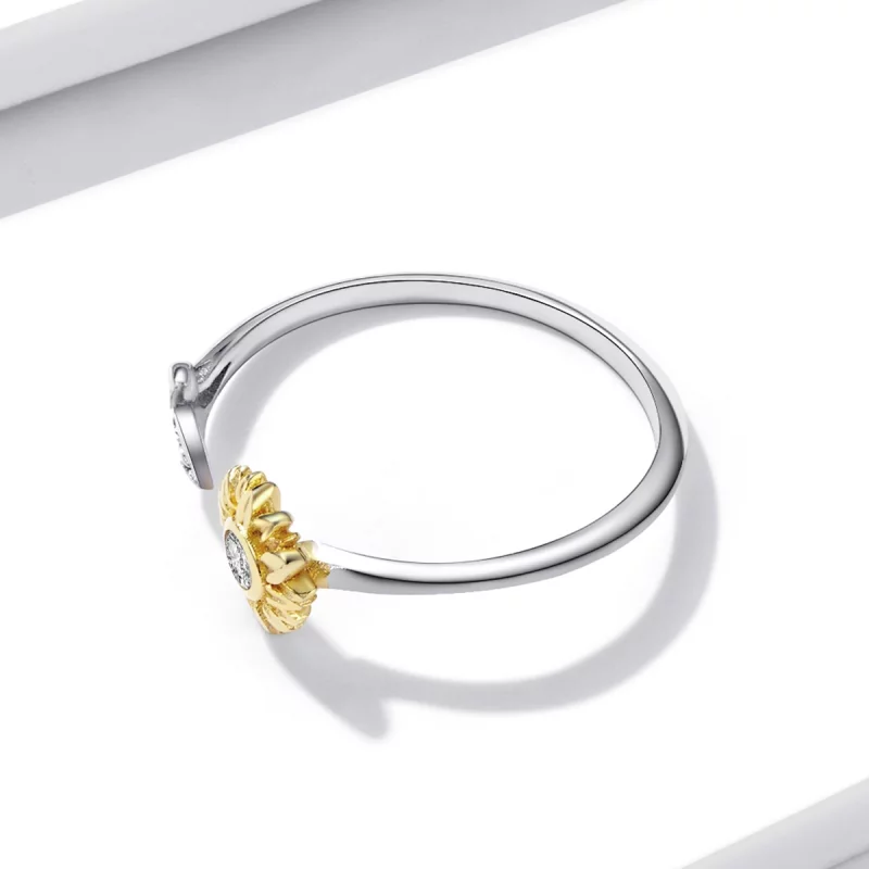 (image pour) Bague ouverte de style Pandora avec motif de fleur de soleil - BSR213 - Afficher 3