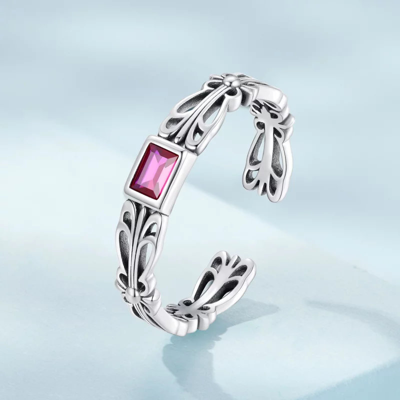 (image pour) Bague ouverte de style Pandora avec motif rétro - SCR880 - Afficher 2