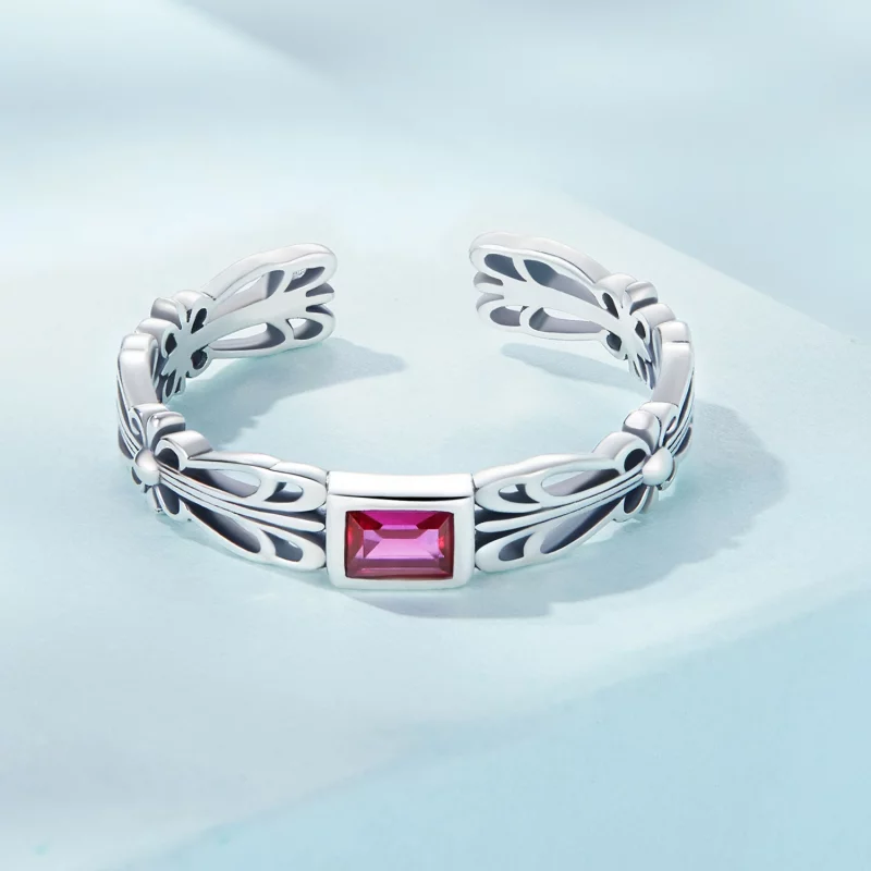 (image pour) Bague ouverte de style Pandora avec motif rétro - SCR880 - Afficher 3