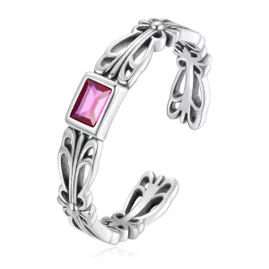 Bague ouverte de style Pandora avec motif rétro - SCR880 (image pour) Bague ouverte de style Pandora avec motif rétro - SCR880