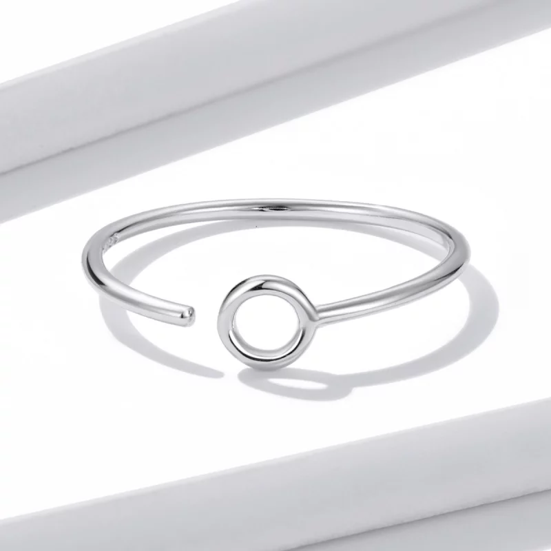 (image pour) Bague ouverte de style Pandora avec petit cercle - BSR204 - Afficher 3