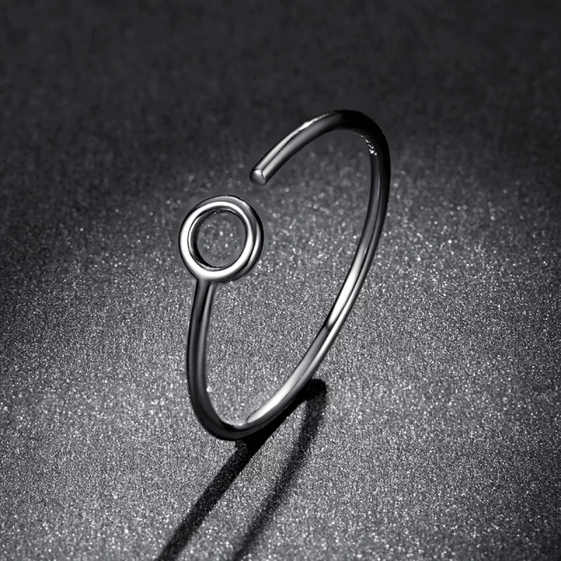 (image pour) Bague ouverte de style Pandora avec petit cercle - BSR204 - Afficher 5