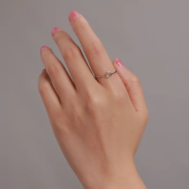 (image pour) Bague ouverte de style Pandora avec petit cercle - BSR204 - Afficher 8