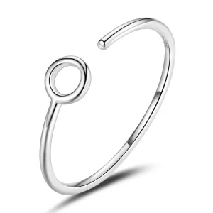 Bague ouverte de style Pandora avec petit cercle - BSR204 (image pour) Bague ouverte de style Pandora avec petit cercle - BSR204