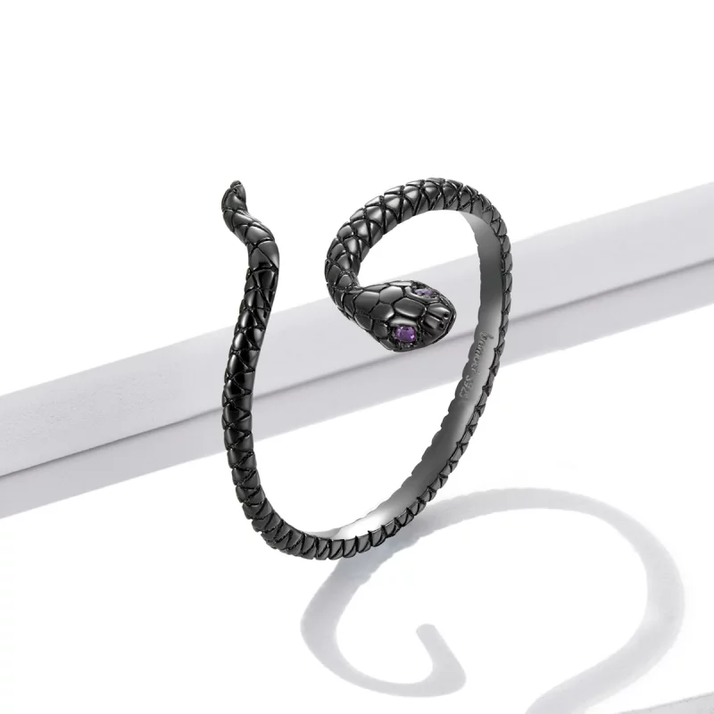 (image pour) Bague ouverte de style Pandora avec serpent mystique - BSR236 - Afficher 2
