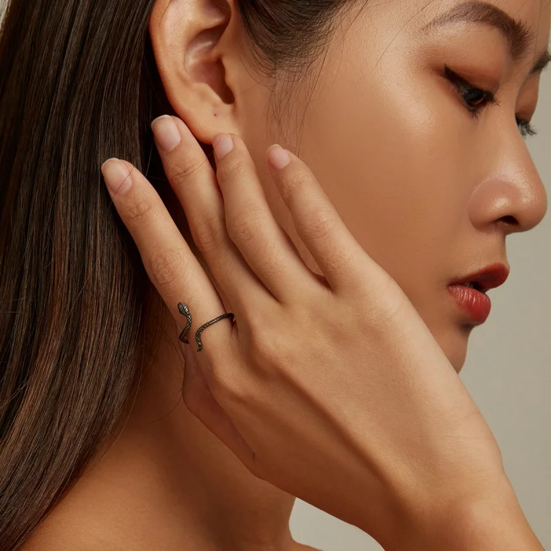 (image pour) Bague ouverte de style Pandora avec serpent mystique - BSR236 - Afficher 8