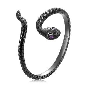 (image pour) Bague ouverte de style Pandora avec serpent mystique - BSR236