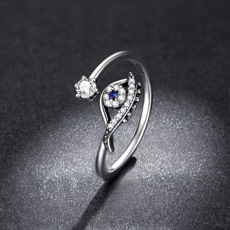 (image pour) Bague ouverte de style Pandora avec un œil de diable - BSR215 - Afficher 5