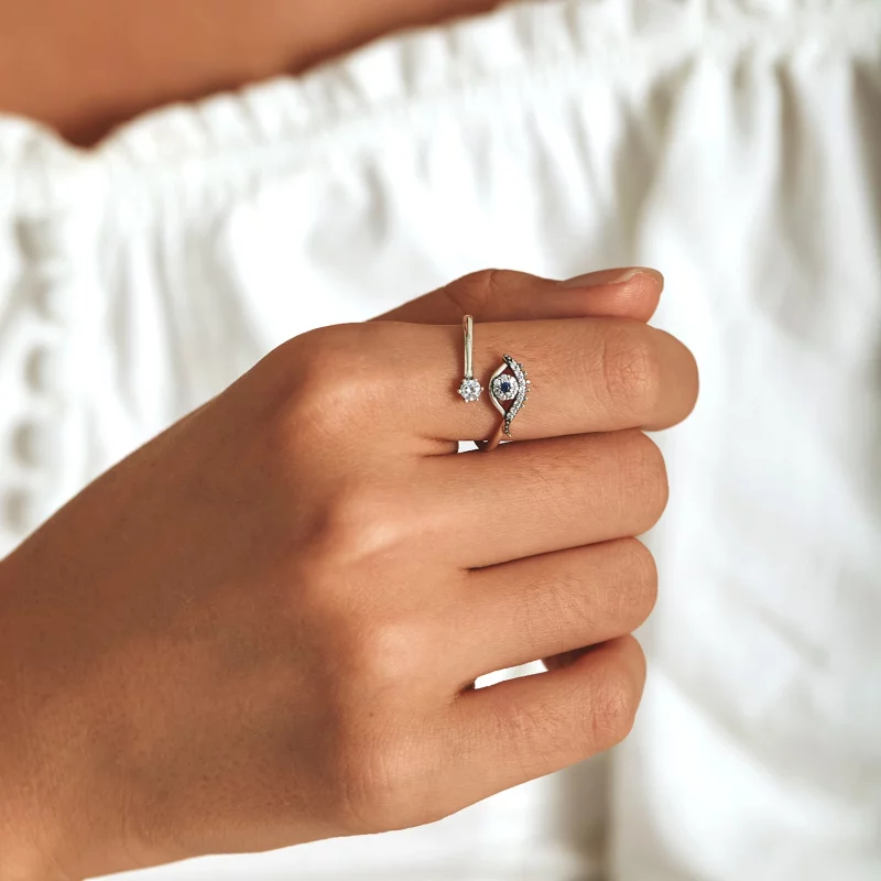 (image pour) Bague ouverte de style Pandora avec un œil de diable - BSR215 - Afficher 8
