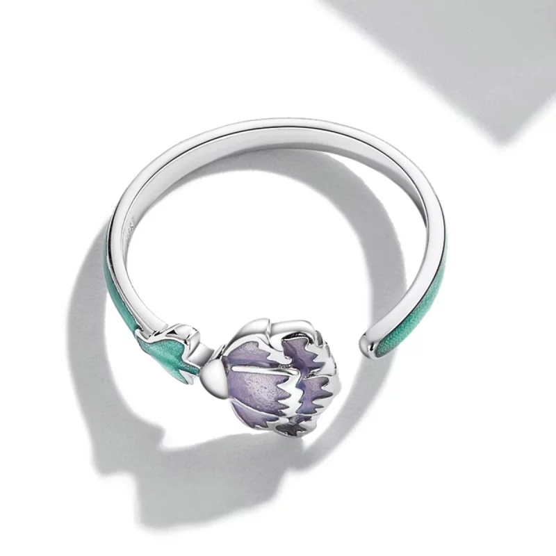 (image pour) Bague ouverte de style Pandora avec une fleur de carnation - SCR773 - Afficher 4