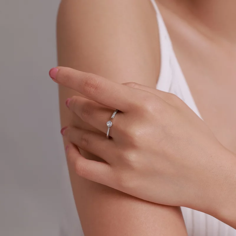 (image pour) Bague ouverte de style Pandora, Simplicité française - BSR203-A - Afficher 3