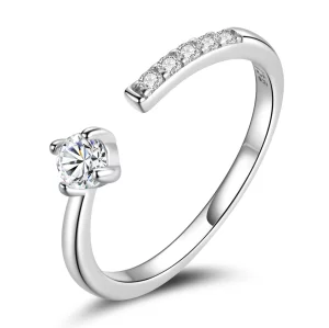 Bague ouverte de style Pandora, Simplicité française - BSR203-A (image pour) Bague ouverte de style Pandora, Simplicité française - BSR203-A