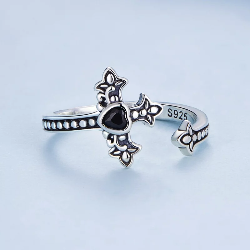 (image pour) Bague ouverte en forme de croix de style Pandora - BSR298 - Afficher 3