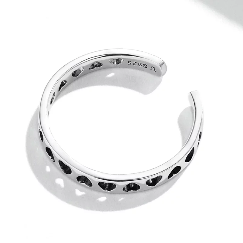 (image pour) Bague ouverte en forme de cœur ajouré de style Pandora - SCR765 - Afficher 4