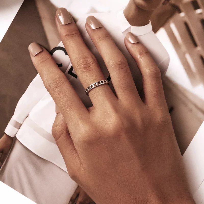 (image pour) Bague ouverte en forme de cœur ajouré de style Pandora - SCR765 - Afficher 5