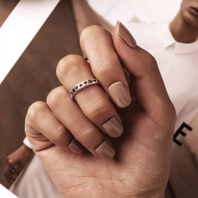 (image pour) Bague ouverte en forme de cœur ajouré de style Pandora - SCR765 - Afficher 6