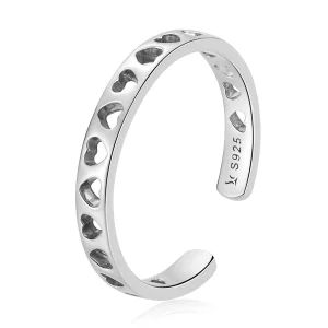 (image pour) Bague ouverte en forme de cœur ajouré de style Pandora - SCR765