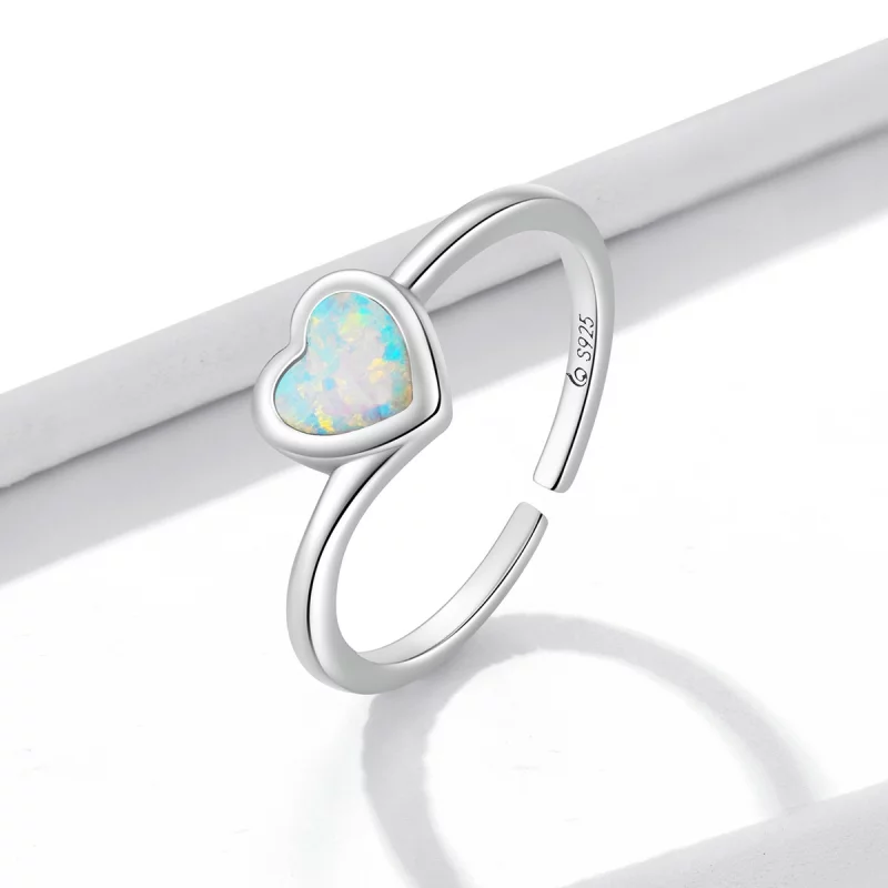 (image pour) Bague ouverte en opale style Pandora - BSR234 - Afficher 2