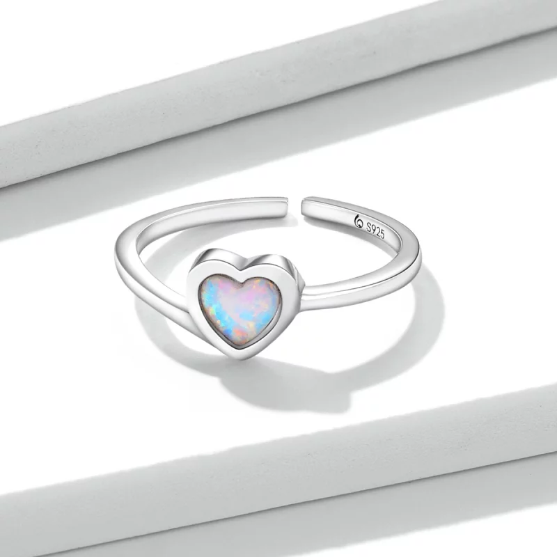 (image pour) Bague ouverte en opale style Pandora - BSR234 - Afficher 4