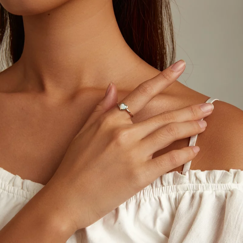 (image pour) Bague ouverte en opale style Pandora - BSR234 - Afficher 8
