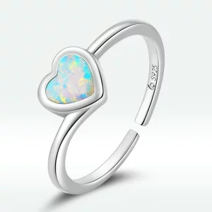 (image pour) Bague ouverte en opale style Pandora - BSR234