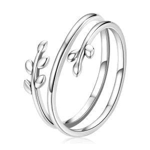 Bague ouverte en style Pandora avec des cercles de feuilles - SCR755 (image pour) Bague ouverte en style Pandora avec des cercles de feuilles - SCR755