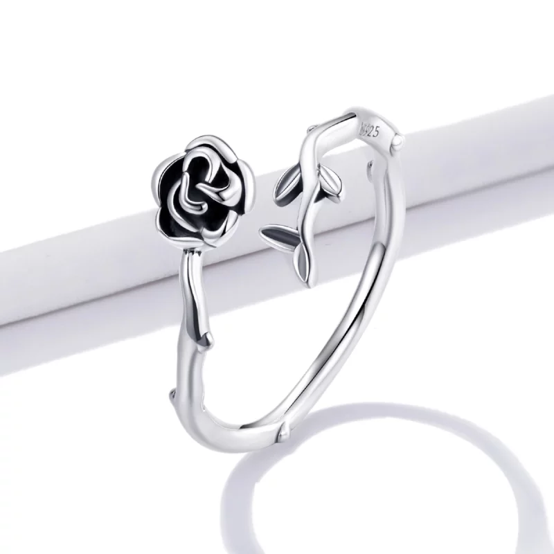 (image pour) Bague ouverte en style Pandora avec une rose épineuse - BSR196 - Afficher 2
