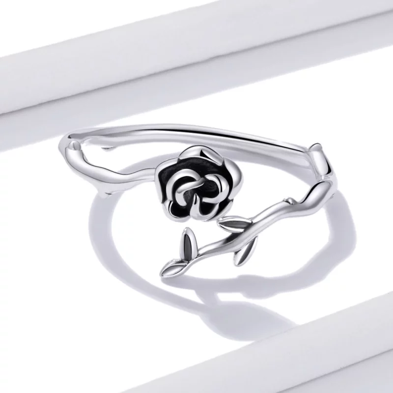 (image pour) Bague ouverte en style Pandora avec une rose épineuse - BSR196 - Afficher 4