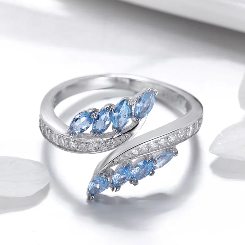 (image pour) Bague ouverte élégante en style Pandora avec branche de saule - BSR005 - Afficher 2