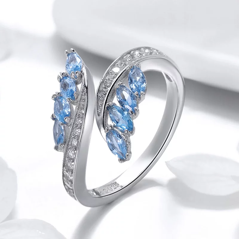 (image pour) Bague ouverte élégante en style Pandora avec branche de saule - BSR005 - Afficher 3