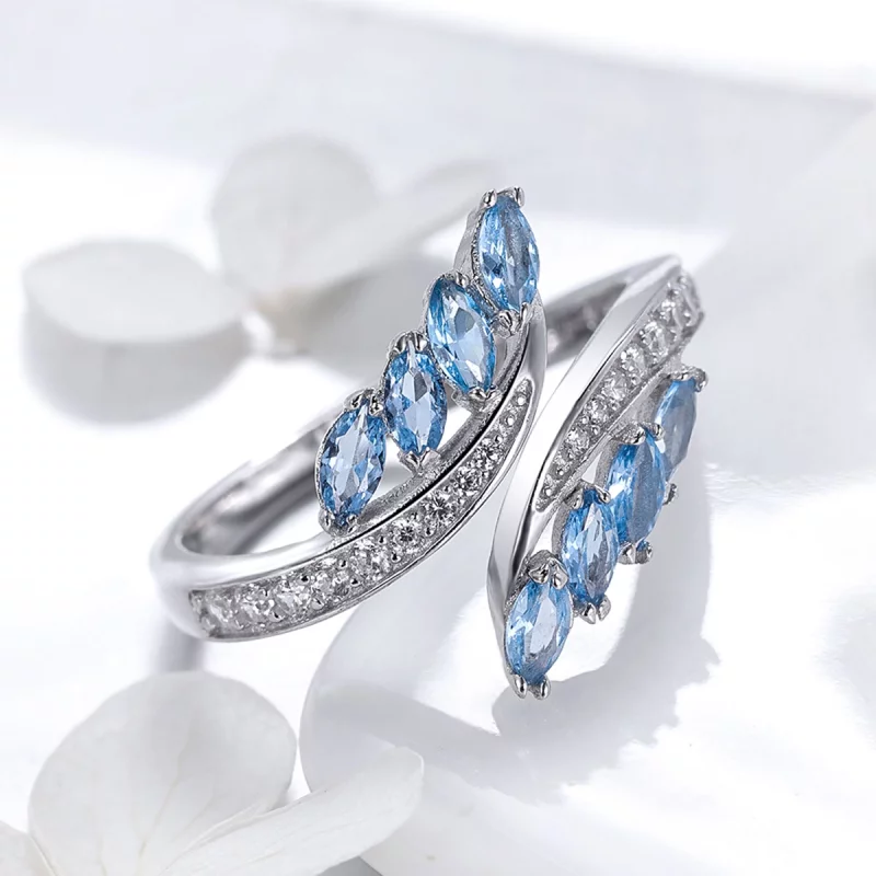 (image pour) Bague ouverte élégante en style Pandora avec branche de saule - BSR005 - Afficher 4