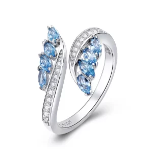 (image pour) Bague ouverte élégante en style Pandora avec branche de saule - BSR005