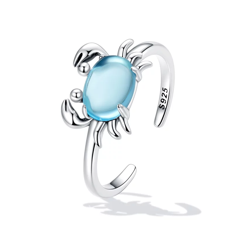 (image pour) Bague ouverte mignonne de style Pandora avec un crabe - SCR814 - Afficher 2