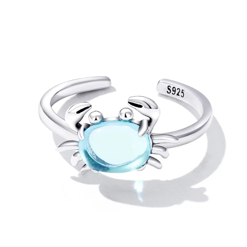 (image pour) Bague ouverte mignonne de style Pandora avec un crabe - SCR814 - Afficher 3