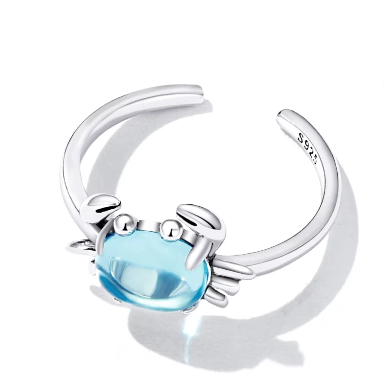 (image pour) Bague ouverte mignonne de style Pandora avec un crabe - SCR814 - Afficher 4