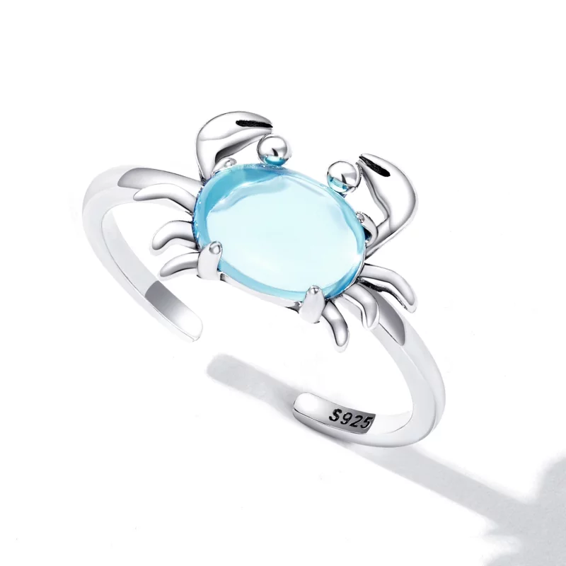 (image pour) Bague ouverte mignonne de style Pandora avec un crabe - SCR814 - Afficher 5