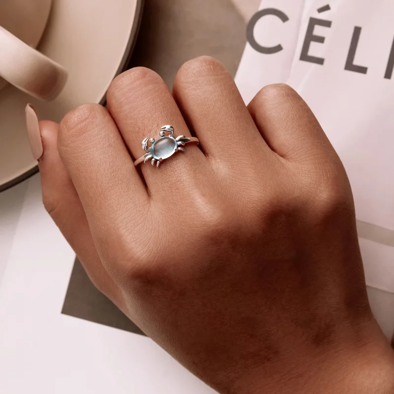 (image pour) Bague ouverte mignonne de style Pandora avec un crabe - SCR814 - Afficher 6