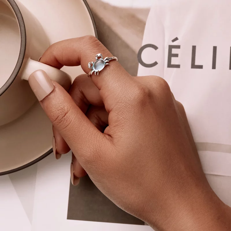 (image pour) Bague ouverte mignonne de style Pandora avec un crabe - SCR814 - Afficher 8