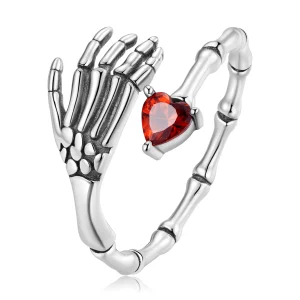 Bague ouverte à motif de crâne de style Pandora - SCR876 (image pour) Bague ouverte à motif de crâne de style Pandora - SCR876