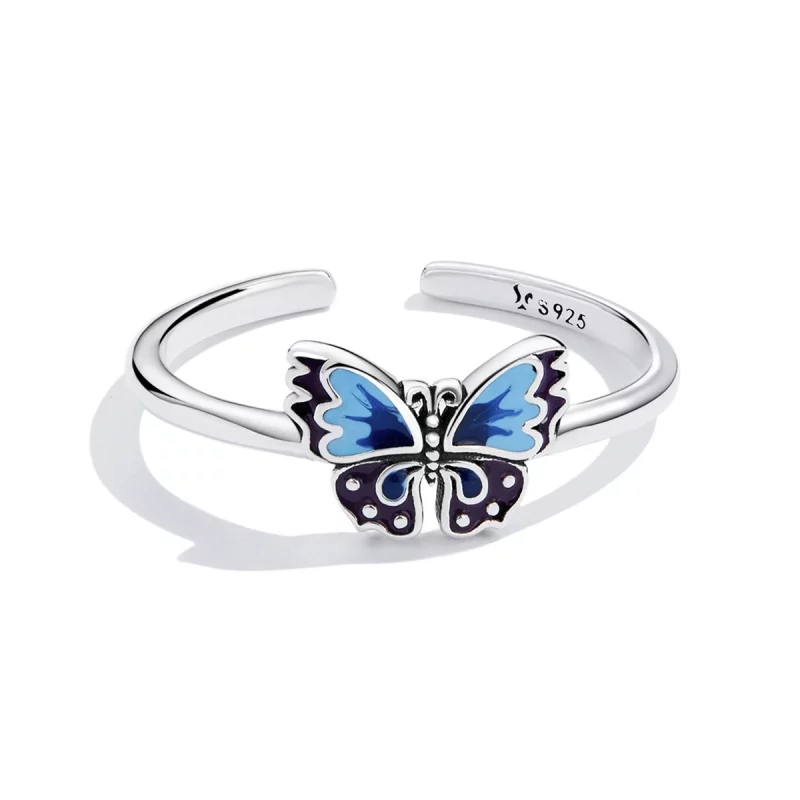 (image pour) Bague ouverte rétro papillon style Pandora - SCR802 - Afficher 3