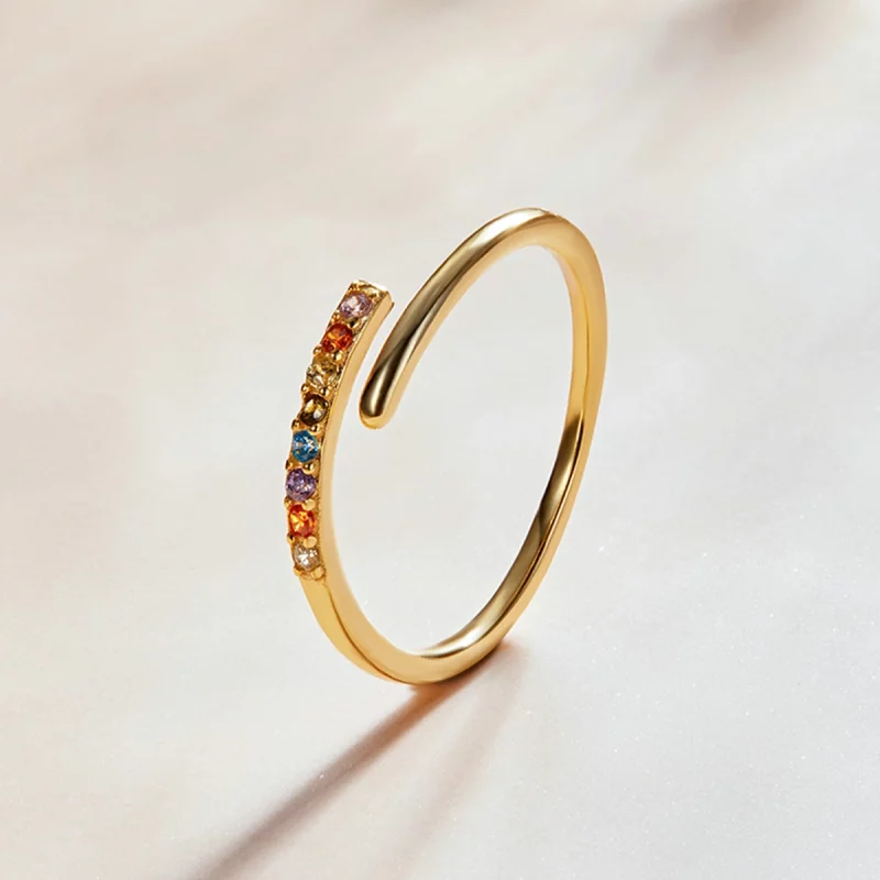 (image pour) Bague ouverte simple en style Pandora avec zircone cubique - SCR748 - Afficher 2