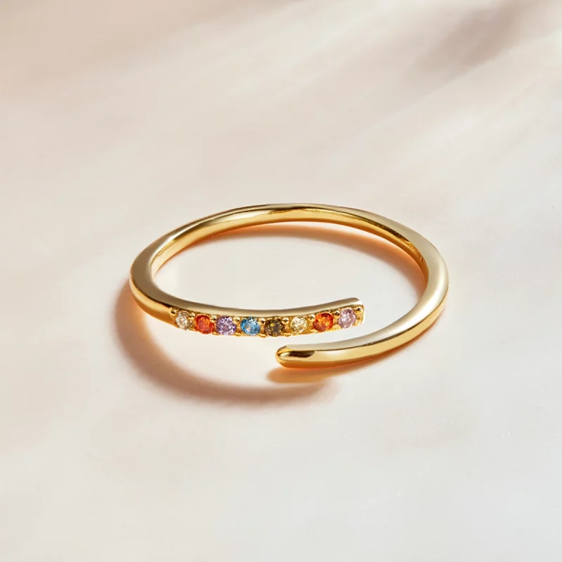 (image pour) Bague ouverte simple en style Pandora avec zircone cubique - SCR748 - Afficher 3