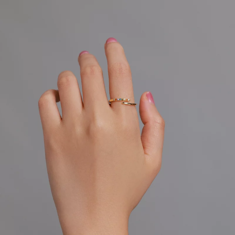 (image pour) Bague ouverte simple en style Pandora avec zircone cubique - SCR748 - Afficher 5